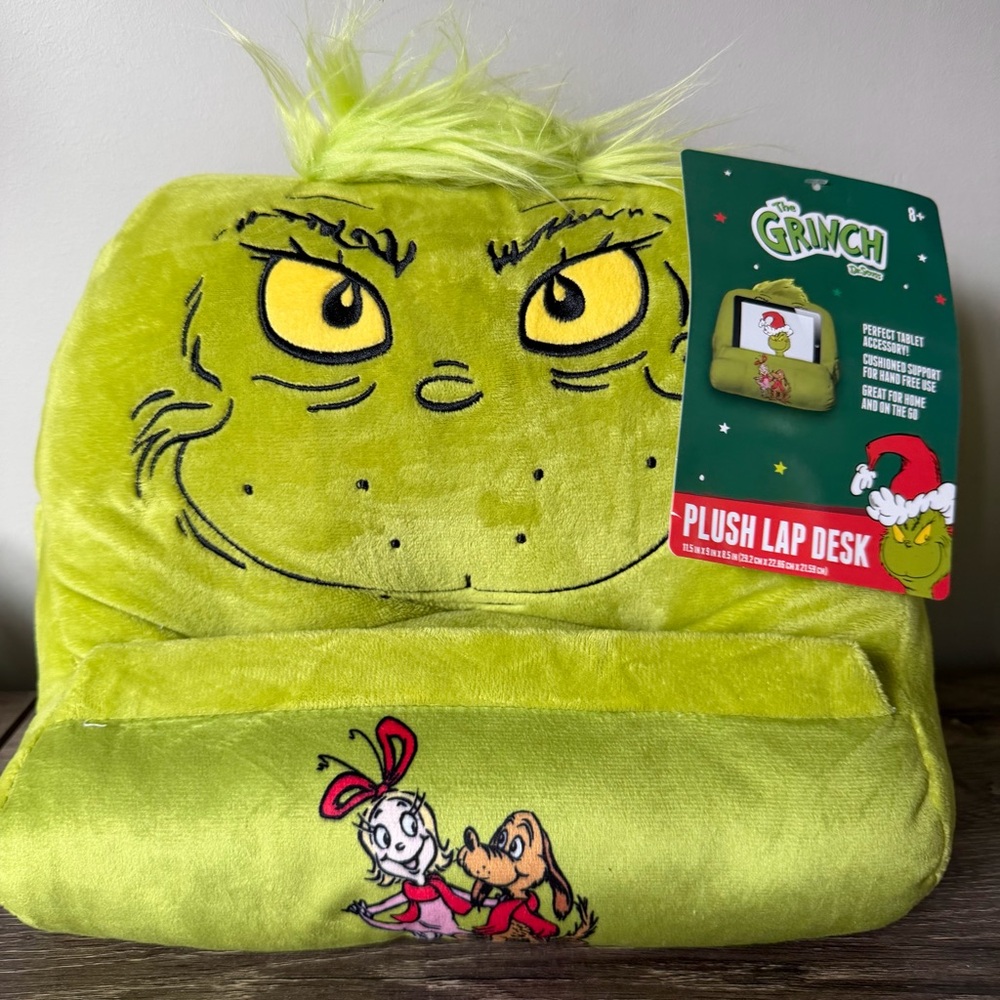The Grinch Plush Lap Desk NEW Christmas Gift Present Tech Couch Organize